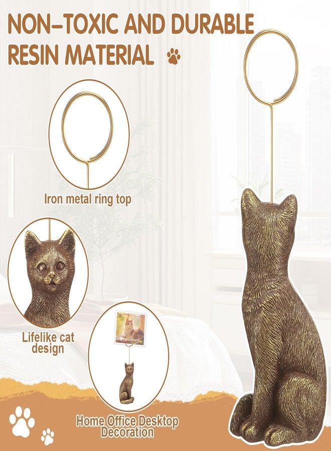 BrightRow Resin Animal Photo Clip Holder Pet Shape Picture Frame Pet Photo Display with Distressed Finish Place Memo Card Stand Cute Pets Picture Clip Holder for Home Office Desk Decoration(1,Cat) - Image 3